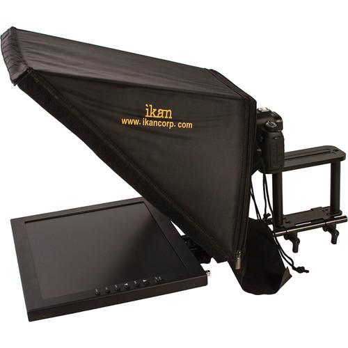 Teleprompter ikan PT3500  montado en varilla de 15 "para ubicación y estudio