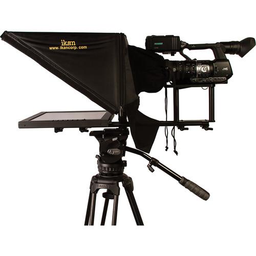 Teleprompter ikan PT3700  montado en varilla de 17 "para ubicación y estudio