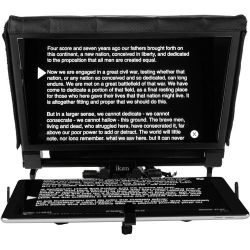 Teleprompter universal para tableta grande ikan Elite Pro con control remoto