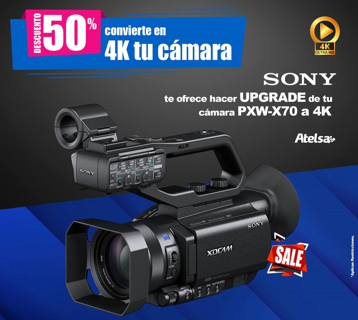 Sony Videocámara de mano profesional PXW-X70, 4K